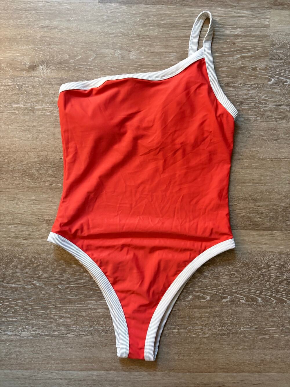 Aerie one-shoulder ribbed one-piece swimsuit